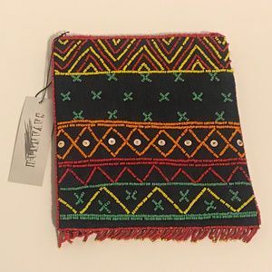 SAVANNAH DENIM BEADED CROSSBODY BAG NWT